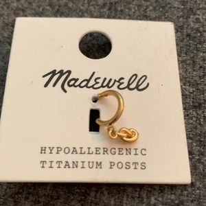 Madewell gold tone pretzel on small hoop titanium post body/belly ring